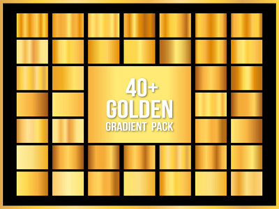 40 Plus Golden Gradient Pack Vector colors free download gold gold foil golden golden gradients pack gradient gradients set