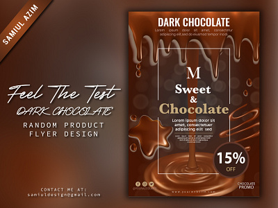 Dark Chocolate Flyer By Samiul Azim advertisment banner brochure chocolate packaging chocolates flyer print design product flyer