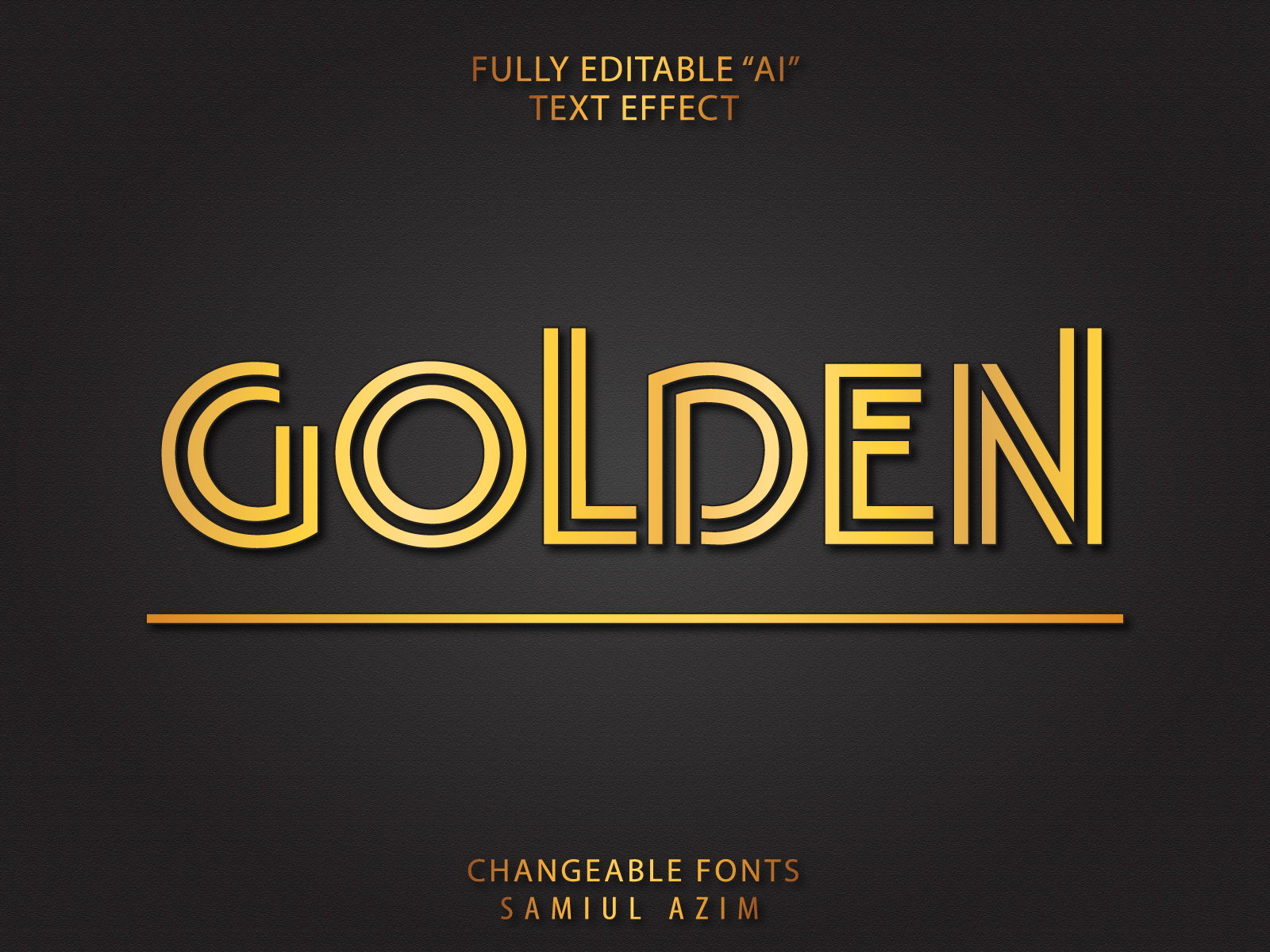 gold text effect illustrator free download