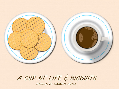 A Cup Of Life & biscuits Vector illustration