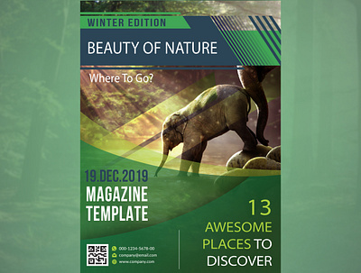 Magazine Design branding brochure flyer magazine magazine cover magazine design nature poster print design template wild winter