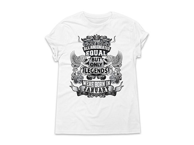 Legends Were Born In January casual design dragon legends lion print design t shirt design typeface typography design