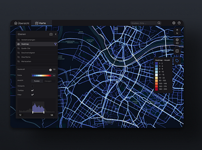 Traffic Data Visualization app dark dataviz figma flat heatmap hellodribbble product design traffic ui ux