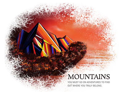 Creative illustration of the fantastic mountains