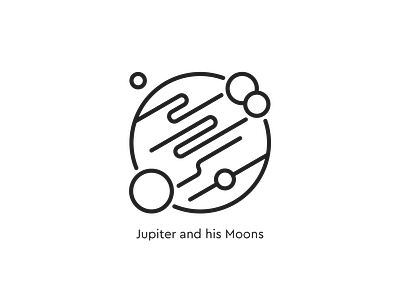 Jupiter and his Moons design graphic graphic design illustration jupiter logo logo design logomark minimal planets space