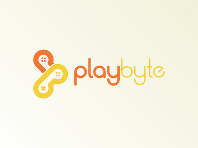 Playbyte Logo v2 app icon branding branding design gaming logo logo concept logo design logomaker logomark orange social media wordmark