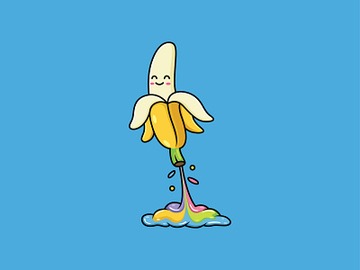 Flying Banana 😋 🍌🍌 art banana cartoon cartoon character cute design illustration illustrator love mascot mascot design vector