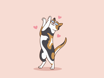 Cute Cat 😺🙀 adobe illustrator animal background cartoon cat cat illustration character cute hand drawn happy illustration kawaii love mascot mascot design pastel color pose smile vector