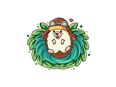 Cute hedgehog 🦔😍 adobe illustrator animal art background cartoon concept cute hand drawn hedgehog illustration kawai leaf love mascot mascot design smile sweet