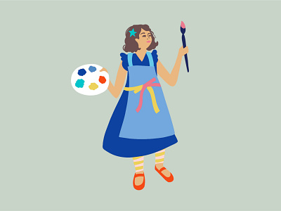 Girls make their mark colorful courage direction educational branding girl power illustration art vector