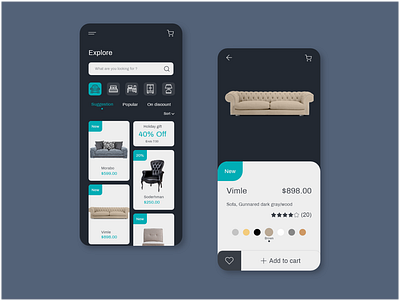 E-commerce furniture app concept best design best shot branding clean design designs e commerce e commerce app ecommerce ecommerce design flat marketing mobile mobile design typography ui ui ux ui design ux ux design