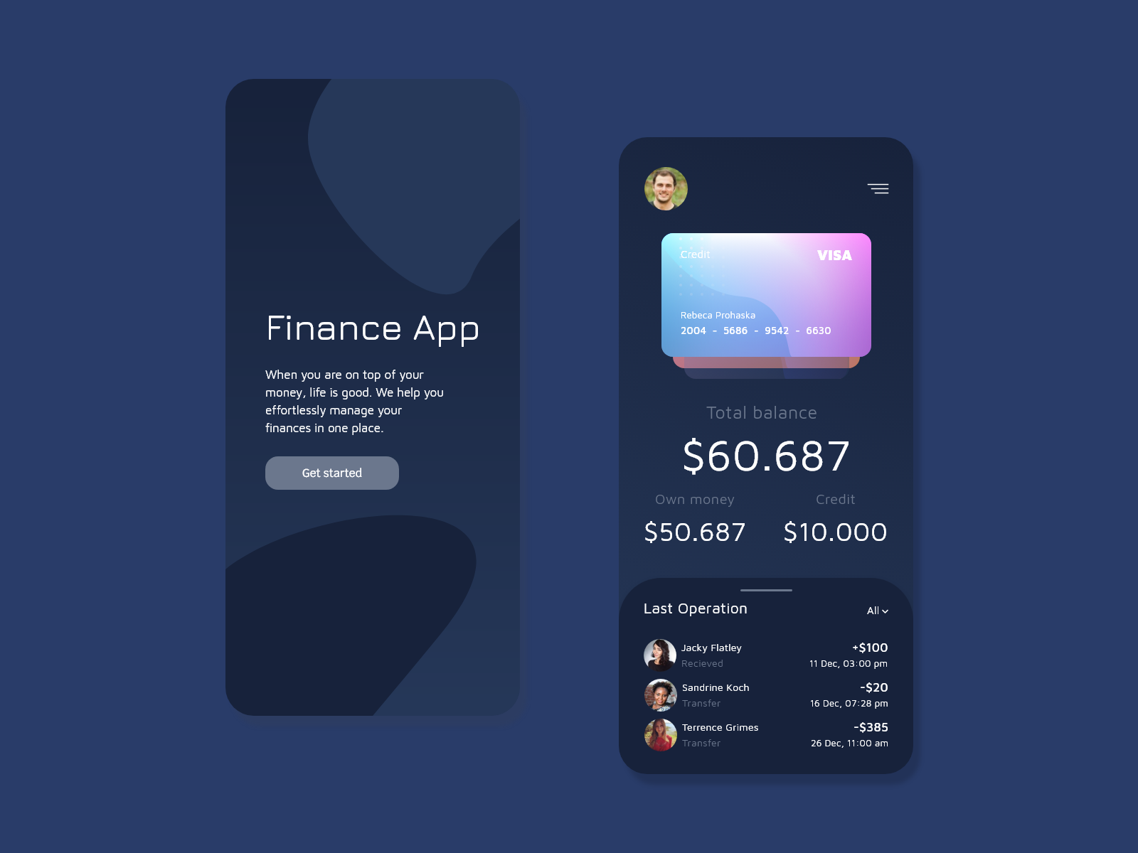 Finance app design by Rif Brothers Studio on Dribbble