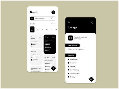 Note app concept app best shot black white black and white branding clean flat marketing minimal note app ui design ux design