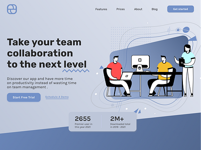 Team management Landing page design illustration landing page ui ui ux ui design ux design web design
