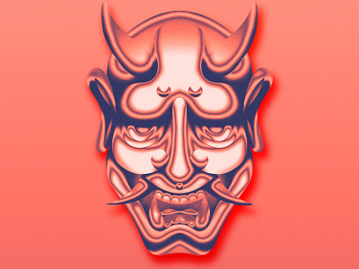 Chrome Oni Mask Red chrome chromed demons devil japan japanese manga mask metal oni shiny shonen yokai