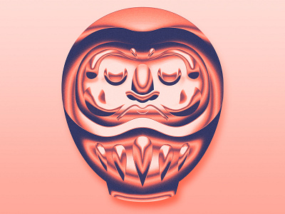 Chrome Daruma Figurine