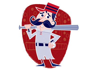 1880's Baseball Player baseball branding cartoon design humorous illustration sports vector