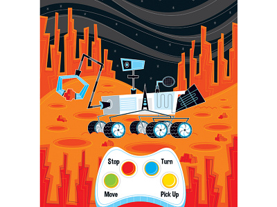 Mars Rover branding cartoon design humorous illustration mars planet rover space vector