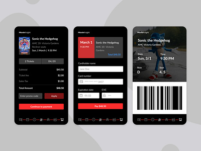 Daily UI #2- MovieKnight credit card dailyuichallenge dark ui ui