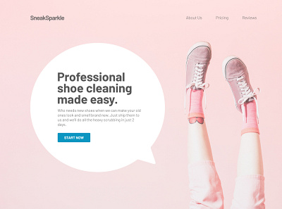 Daily UI 3: Landing page SneakSparkle dailyuichallenge design pink shoes ui