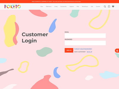 Redesigning Poketo Login Page colorful design ui vector website design