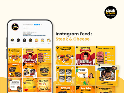 Instagram Feed for Steak Restaurant adobe illustrator design design graphic graphic design illustration vector