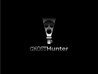 ghost hunter branding flashlight ghost ghostbusters hunter logo logoinspirations secery simple