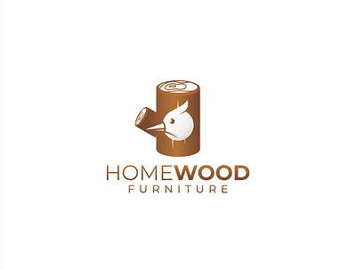 HOME WOOD animal bird birdslogo branding design furniture furnituredesign home homewood logo logoinspiration vector wood woodpecker