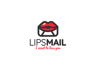 lips mail branding design email kiss lips lips mail lipstick logo logoinspiration mail minimal simple vector