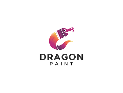 dragon paint logo animal branding brush colorful design double meaning dragon dragon paint dragon paint logo logo logoinspiration paint simple vector