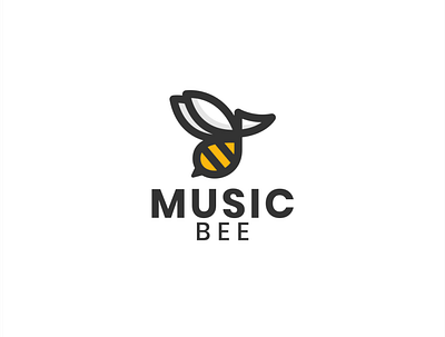 MUSIC BEE animal bee bee logo bee tone design logo logodesign logoinspiration music music app music bee music bee music player simple tone bee vector