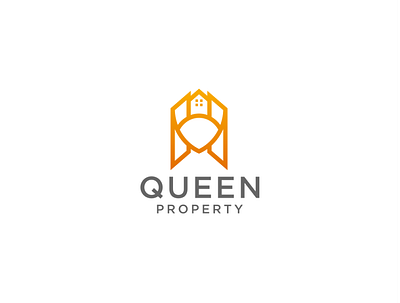 QUEEN PROPERTY beautifull branding crown design face logo logo design logoinspiration property queen queen face queen property simple