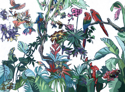 Exotic nature. part 2. artwork design flowers illustration pattern pattern art traditional art