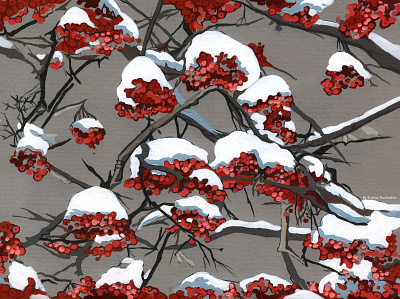 Rowan. acrylic painting art artwork design flowers illustration pattern pattern art traditional art