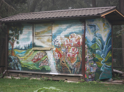 The wonder house. acrylic painting artwork design graffiti art traditional art