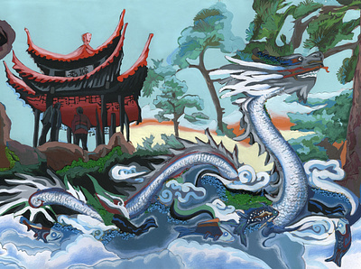 Celestial dragon. acrylic painting art artwork design dragon dragonfly fantasy fantasy art illustration photoshop traditional art