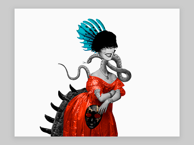 Snake. Digital collage artwork collage collage art design editorial illustration illustration joy mask snake woman