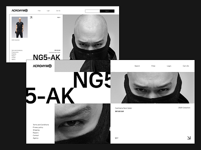 ACRONYM. Online-shop redesign concept black and white fashion grid interface minimalistic modern online shop ui ux webdesign website