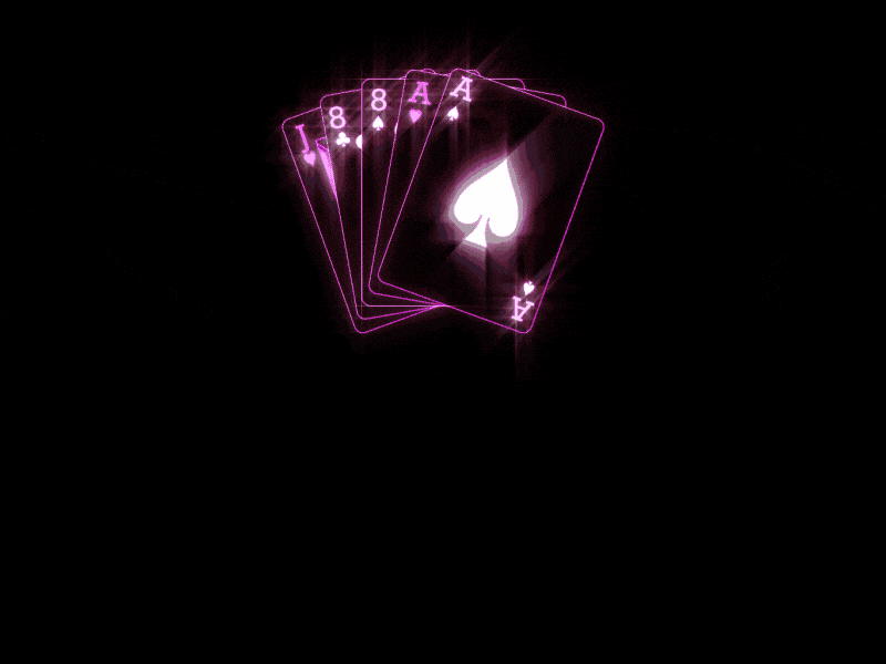 Dead Man's Hand animation cards motion graphics neon sketch