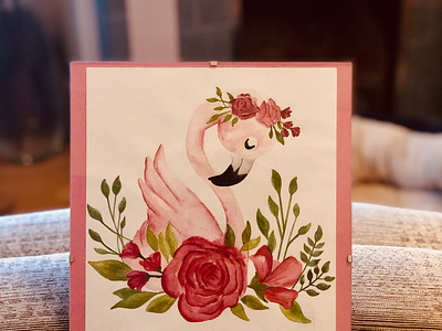 New Addition animal baby design flamingo floral flower illustration keepsake new niece pink sketch