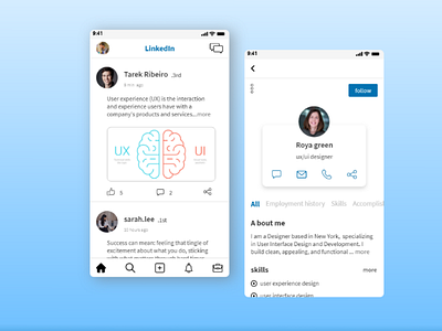 Linkedin's mobile app redesign design job linkdin picture profile ui ux design ux work