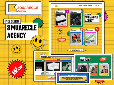 The Squarecle Agency Landing Page graphic design landing page retro ui ux web