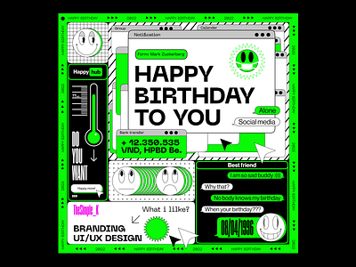 My Birthday - TheSimple_K birthday branding cuphead d.okuart design futuristic graphic design poster retro ui ux