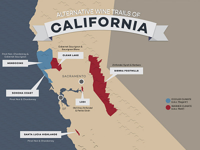 Wine Trails California Map cartography infographic map wine