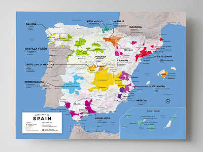 Spain Wine Map map modern paper poster print product