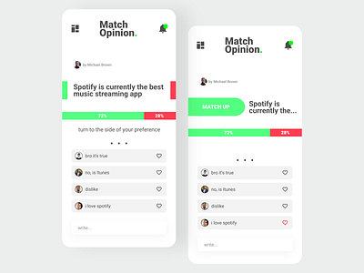 Match-Opinion / UI Concept