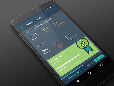 Android Nexus 5 achievements@boostinsider achievements android mobile app ui
