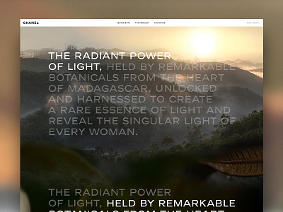 Chanel Sublimage chanel desktop light product story sublimage website