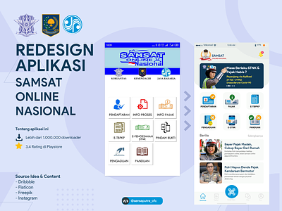 Redesign Apps SAMSAT Online Nasional app app design apps appstore mobile mobile app mobile app design mobile design mobile ui ui ui ux ui design uidesign uiux ux