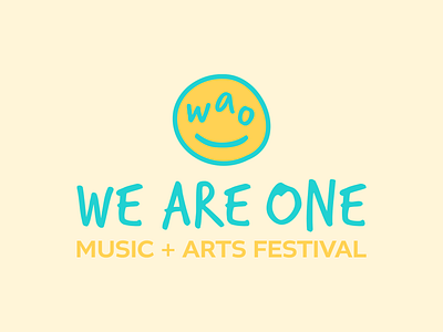 We Are One Music Festival Logo branding design festival happy face logo music